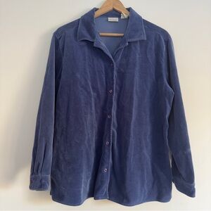 L.L. Bean Blue Velvet button down shirt Vintage Cotton Size: M